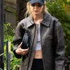 Gigi Hadid Dark Brown Leather Jacket