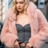 Gigi Hadid Pink Fur Jacket