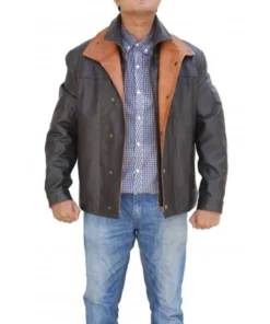 Gil Birmingham Yellowstone Thomas Rainwater Brown Leather Jacket For Sale