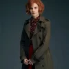 Gillian Chamberlain A Discovery of Witches Louise Brealey Grey Double-Breasted Trench Coat