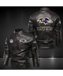 Giphy NFL Baltimore Ravens Motorcycle Leather Jacket
