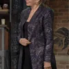 Gloria Abbott The Young and The Restless Metallic Feather Print Coat