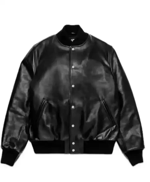 Golden Bear Black Leather Varsity Jacket