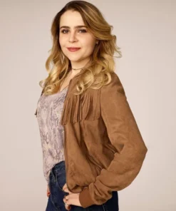 Good Girls Annie Marks Fringe Suede Leather Jacket