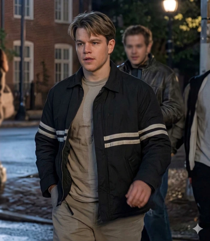 Good Will Hunting Black Leather Jacket worn by Matt Damon