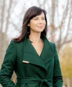 Good Witch Cassie Nightingale Green Wool Long Coat