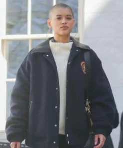 Gossip Girl 2021 Jordan Alexander Oversize Blue Fleece Jacket
