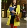 Gossip Girl Blair Waldorf Leather Yellow Trench Coat