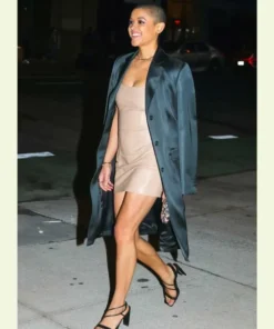 Gossip Girl Julien Calloway Blue Cotton Coat