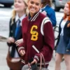 Gossip Girl Julien Calloway Maroon Letterman Varsity Jacket