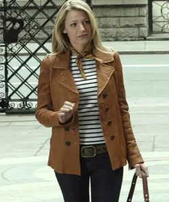 Gossip Girl Serena Van Woodsen Brown Blazer