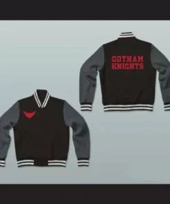 Gotham Knights Batwoman Bat Logo Varsity Bomber Jacket