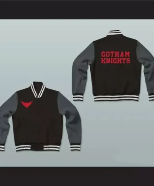 Gotham Knights Batwoman Bat Logo Varsity Bomber Jacket