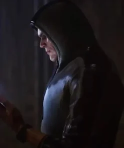 Gotham Knights Jason Todd Black Hooded Leather Jacket