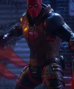 Gotham Knights Red Hood Bat Logo Leather Vest