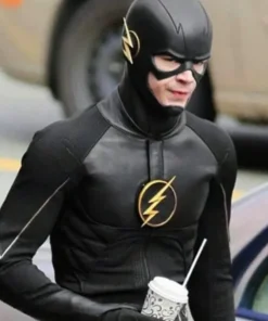 Grant Gustin TV-Series The Flash Grant Gustin Barry Allen Costume Black Leather Jacket