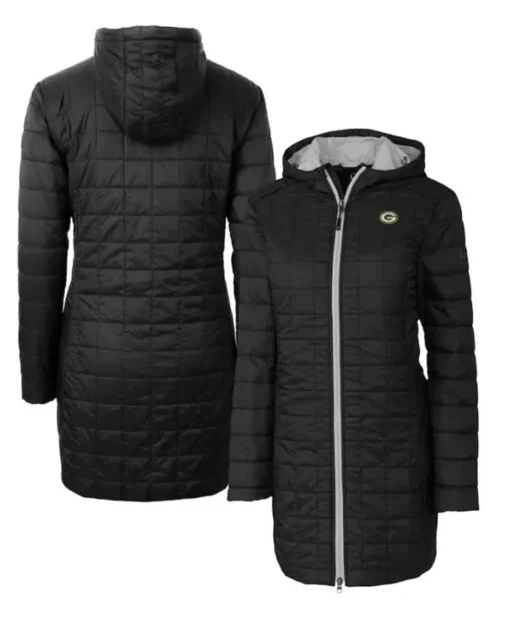 Green Bay Packers Kelsey Black Hooded Coat