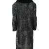 Grey Womens Persian Lamb Fur Mink Collar Coat