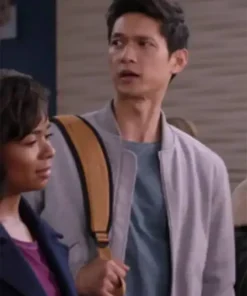 Greys Anatomy S20 Benson Kwan Grey Bomber Jacket