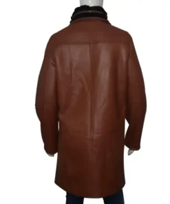 Greyson RAF B3 Real Sheepskin Shearling Fur Warm Duffle Brown Leather Coat