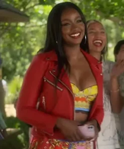 Grown-Ish S05 Annika Red Leather Jacket