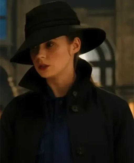 Gunpowder Milkshake Sam Black Wool Trench Coat