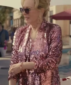 Hacks 2024 Jean Smart Sequined Evening Pink Jacket
