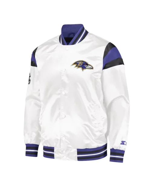 Hadley Baltimore Ravens Blue and White Bomber Jacket