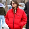 Hailey Bieber Red Jacket