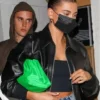 Hailey Bieber Leather Black Jacket
