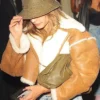 Hailey Bieber Shearling Leather Jacket