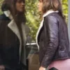 Halle Berry TV Series Extant Molly Woods Shearling Brown Double Breasted Leather Jacket