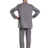 Halloween Deluxe Gray Adult Costume Suit back look