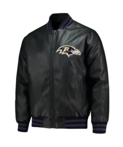 Hamlin Baltimore Ravens NFL Bomber Leather Jacket