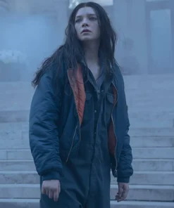 Hanna Blue Bomber with Erect Collar Jacket