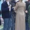 Hannah Waddingham TV Series Ted Lasso Rebecca Welton Brown Wool Coat