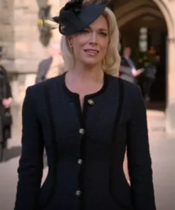 Hannah Waddingham Ted Lasso S02 Rebecca Welton Black Wool Coat