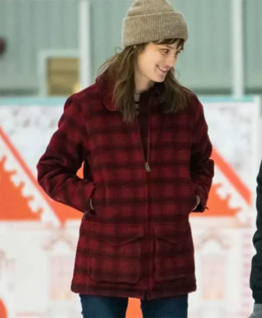 Harper Happiest Season Plaid Wool Blend Coat