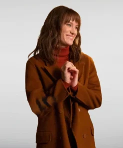 Harper TV Series Happiest Season Mackenzie Davis Wool Brown Trench Coat