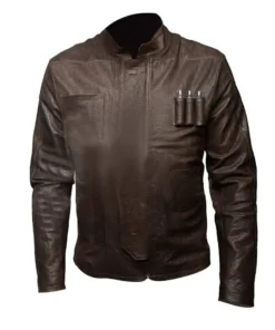 Harrison Ford Star Wars The Force Awakens Han Solo Brown Leather Jacket