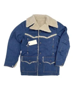 Harry Keshegian Tv Series The Equalizer Adam Goldberg Denim Blue Fur Collar Coat