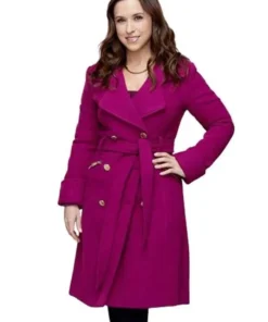 Haul Out The Holly Lacey Chabert Pink Buttoned Coat
