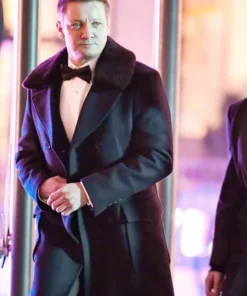 Hawkeye Jeremy Renner Black Wool Trench Coat