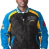 Hayden Los Angeles Chargers Full-Zip Suede Jacket
