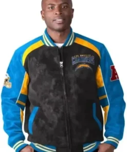 Hayden Los Angeles Chargers Full-Zip Suede Jacket