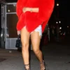 Heart Shaped Red Faux Fur Coat