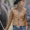 Heartland Amy Fleming Leather Brown Amber Marshall Jacket