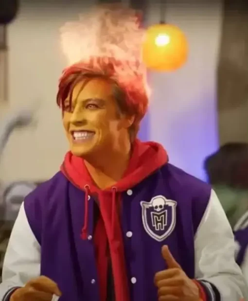 Heath Burns 2022 Monster High The Movie Justin Derickson Purple Varsity Bomber Jacket