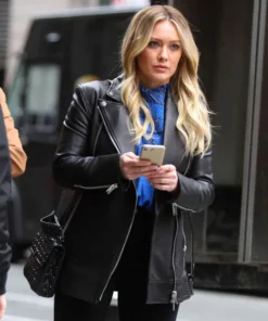 Hilary Duff TV Series Younger Kelsey Peters Real Leather Black Jacket