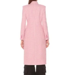 Hilary Duff Younger Season 7 Kelsey Peters Pink & White Checkered Coat
